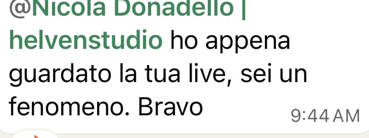 Cliente: Sei un fenomeno, bravo